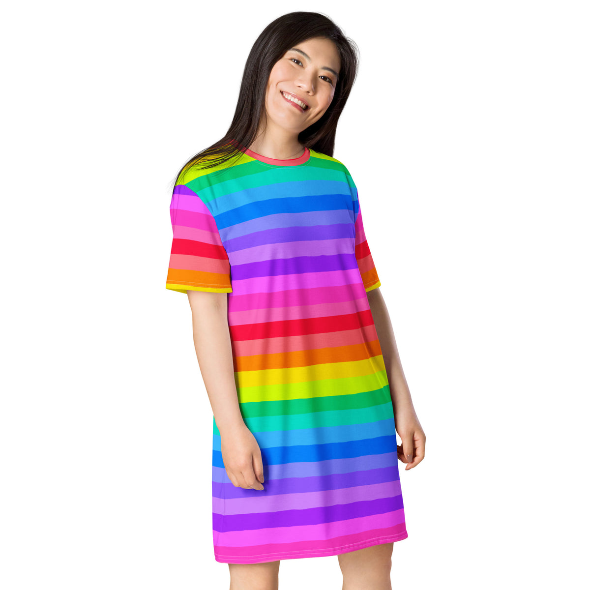 Happy Rainbow T-shirt Dress – a rainbow in your cloud