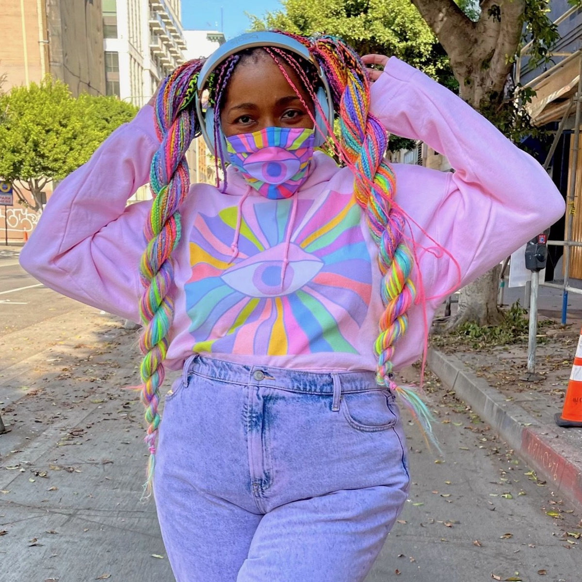 Rainbow eye hoodie hotsell