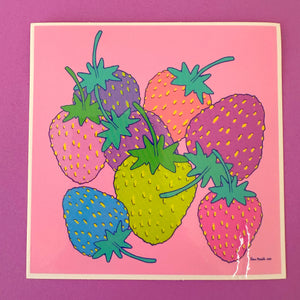 Lavender Rose Strawberry Sticker