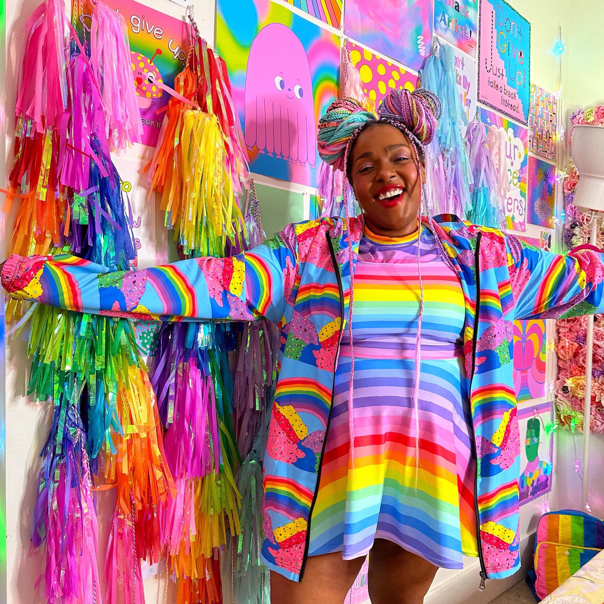 y*e様 希少 60s souvenir jacket rainbow Confetti Mountain Windbreaker – a rainbow in your cloud