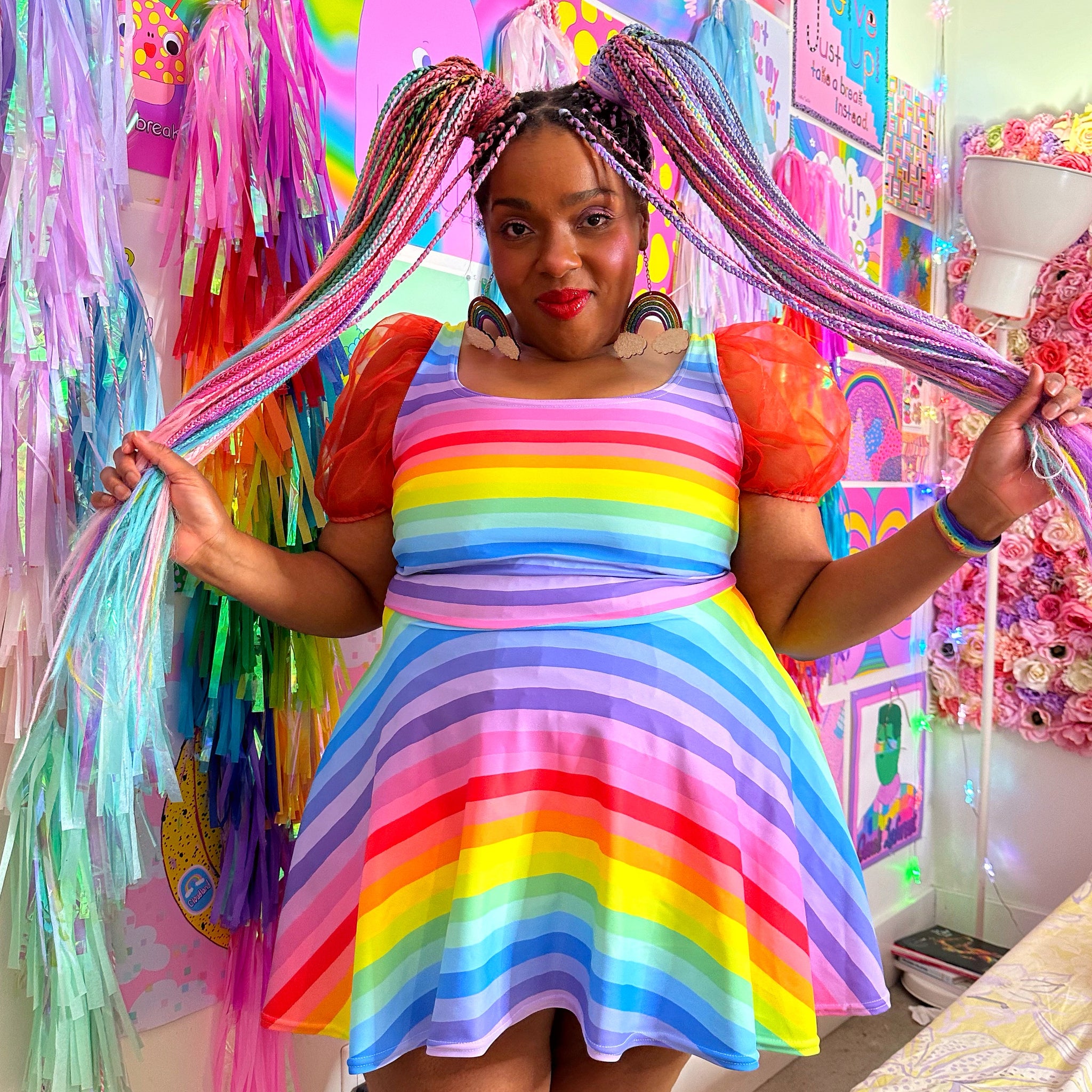 Happy Rainbow Skater Dress – a rainbow in your cloud Happy Rainbow Skater Dress – a rainbow in your cloud