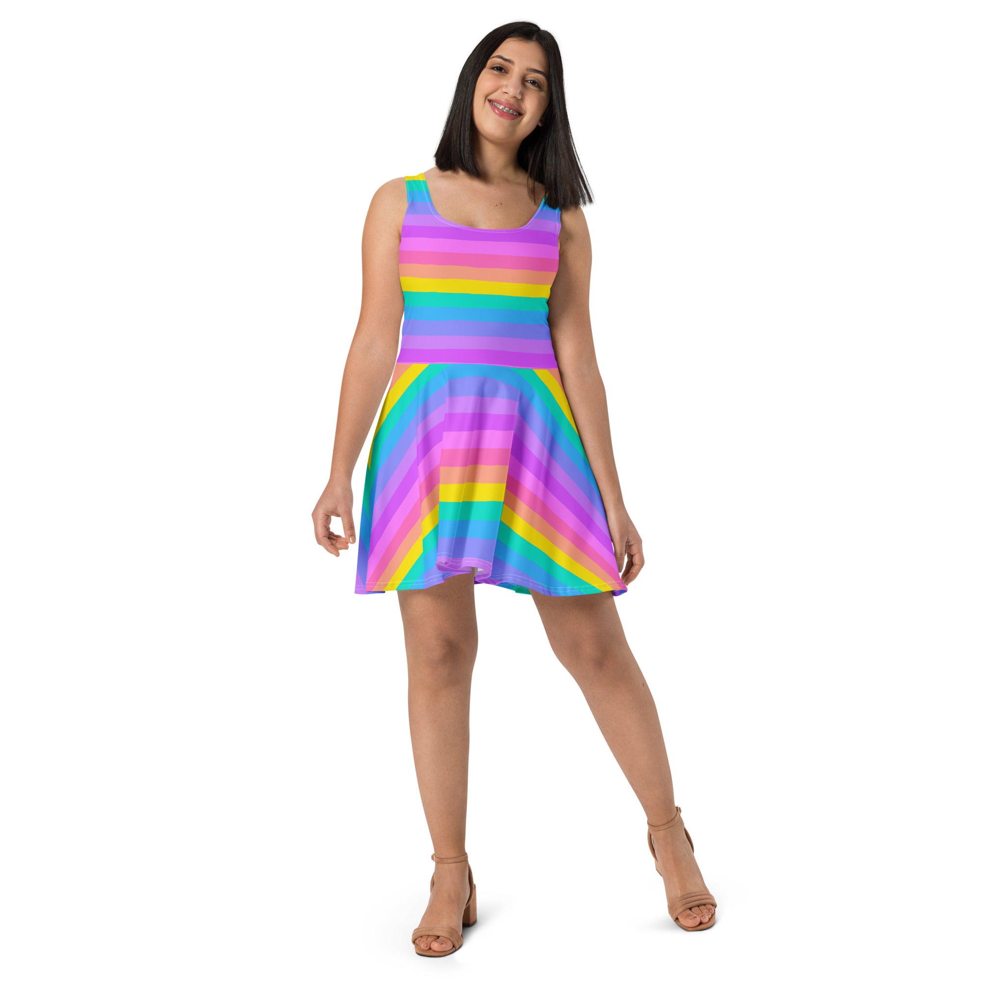 multicolor skater dress Rainbow Mermaid Skater Dress VinylDolls