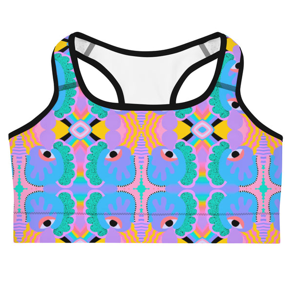 Sacred Geometry SNOWFLAKE Mandala Athletic Halter SPORTS BRA Geometric Yoga  Dance Wear Spandex Top Festival Shirt Crop Top Belly Shirt 