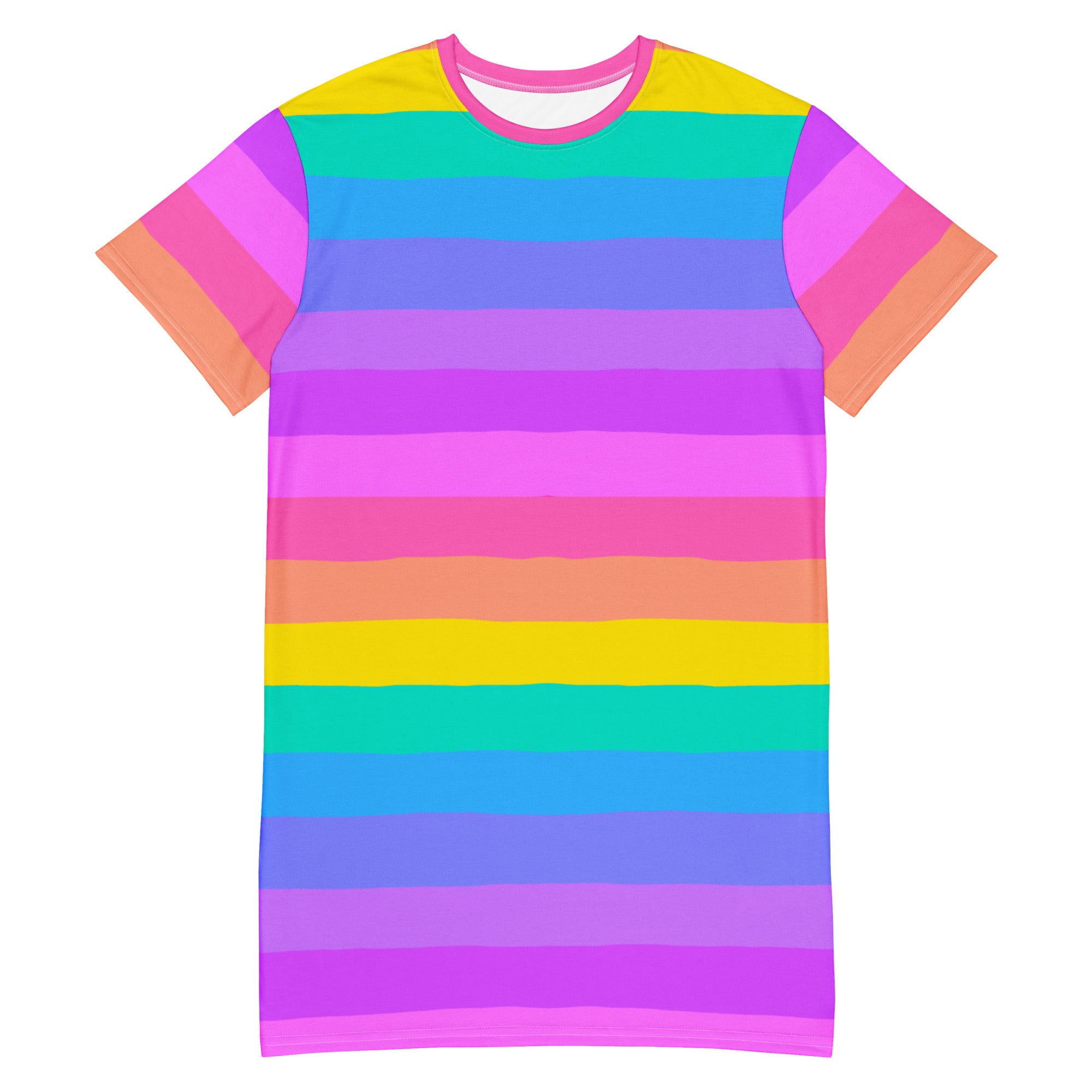 shirt dress rainbow Pride Target Multi Color Striped Rainbow Short Sleeve Maxi Shirt Dress Adult XXL