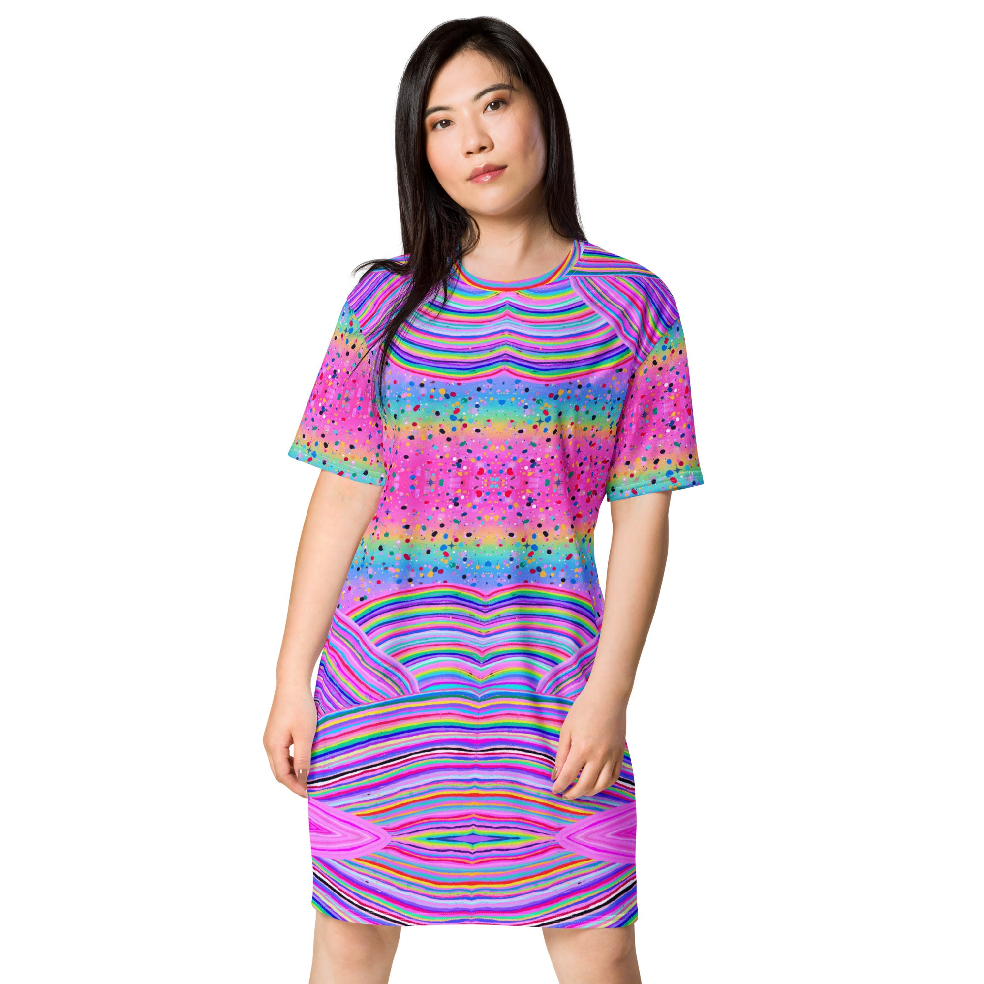 Rainbow Hills T-shirt Dress – a rainbow in your cloud