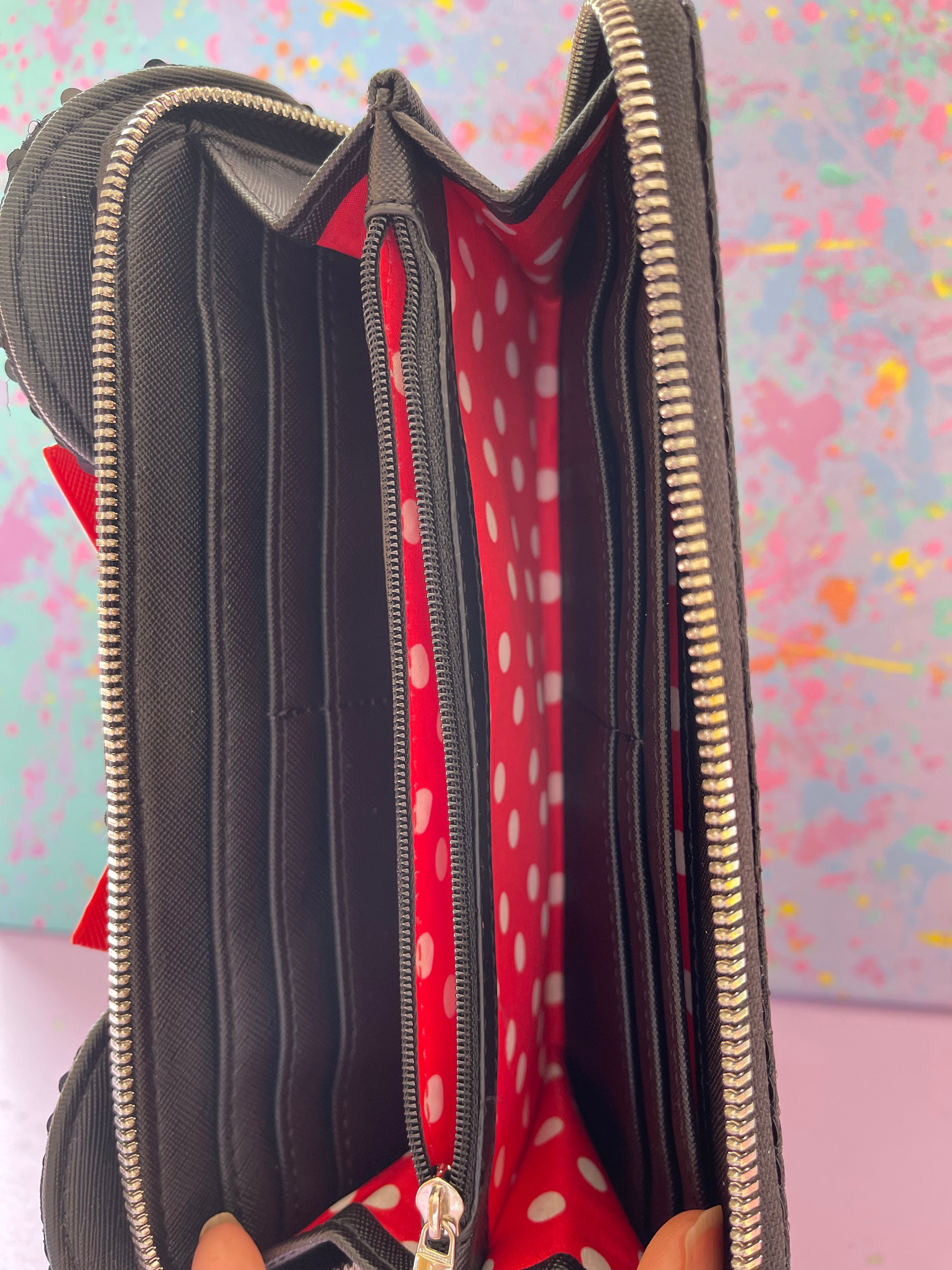 Black Sequin Minnie Mouse Wallet a rainbow in your cloud