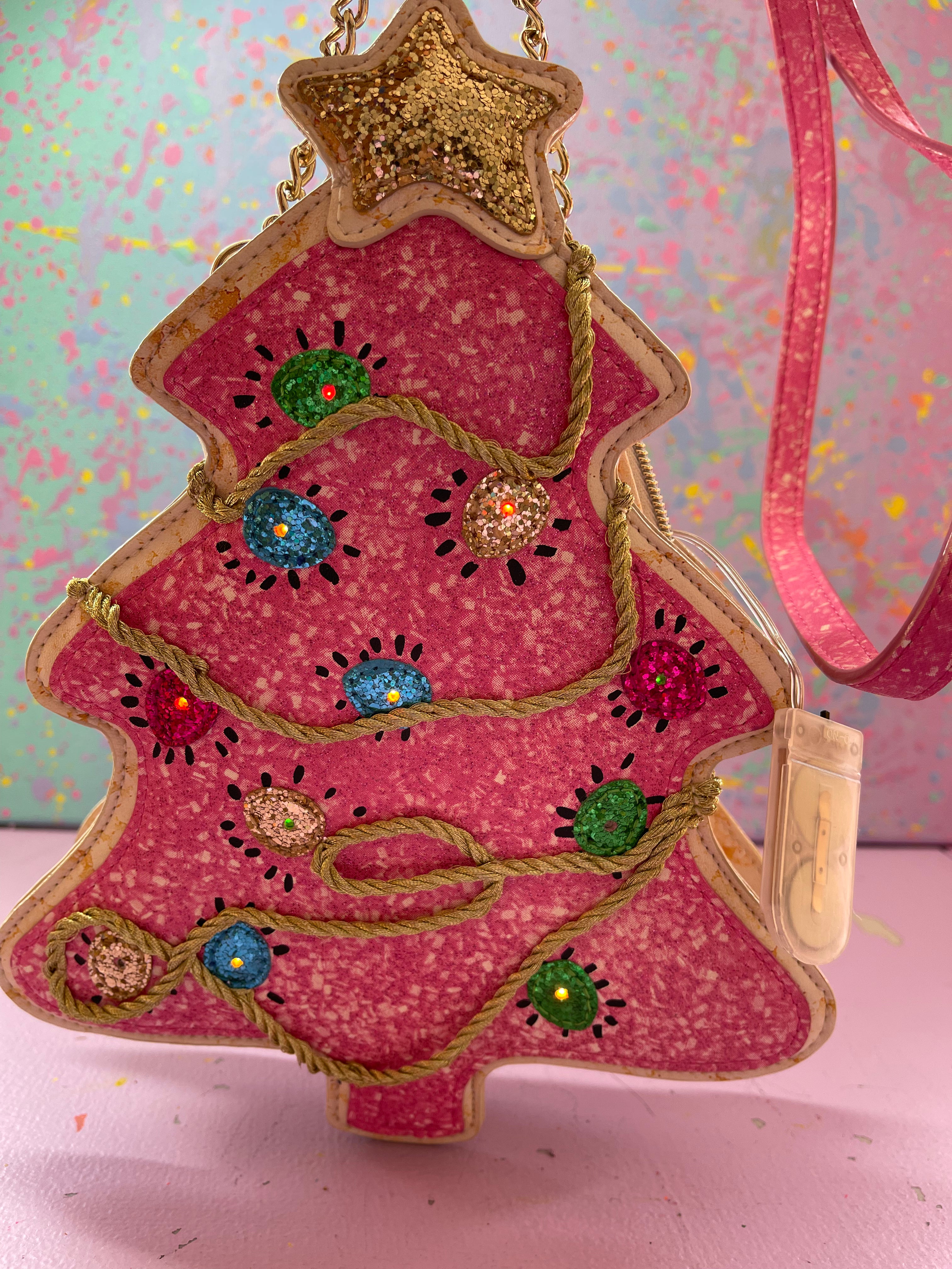 Pink Christmas Tree Crossbody